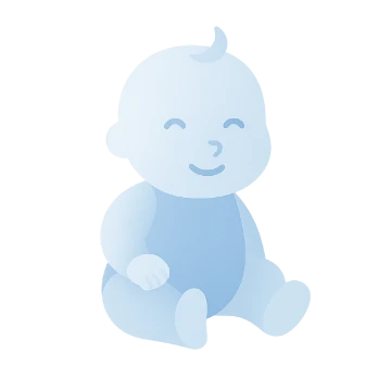 笑顔で座っている赤ちゃんのイラスト