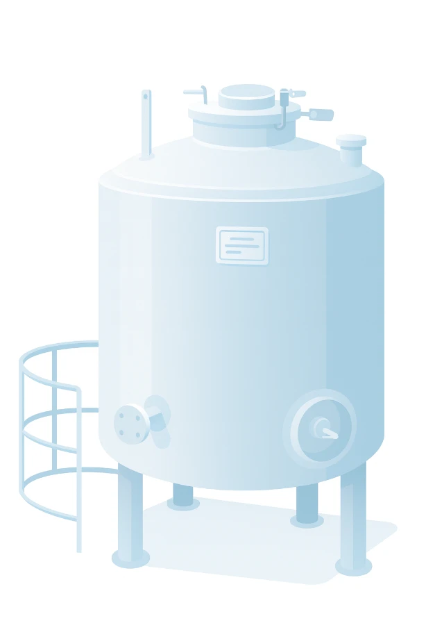 白い背景を背にした大きなタンクのイメージ