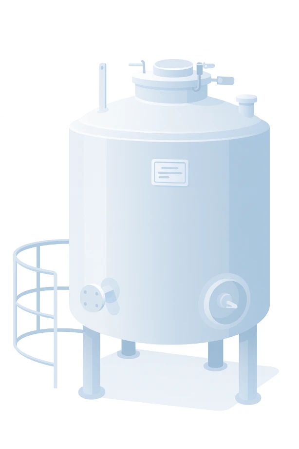 白い背景を背にした大きなタンクのイメージ